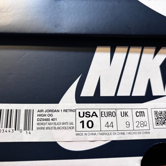 NIKE Men's Jordan 1 Retro High OG Midnight Navy SZ: 10 - Picture 15 of 15
